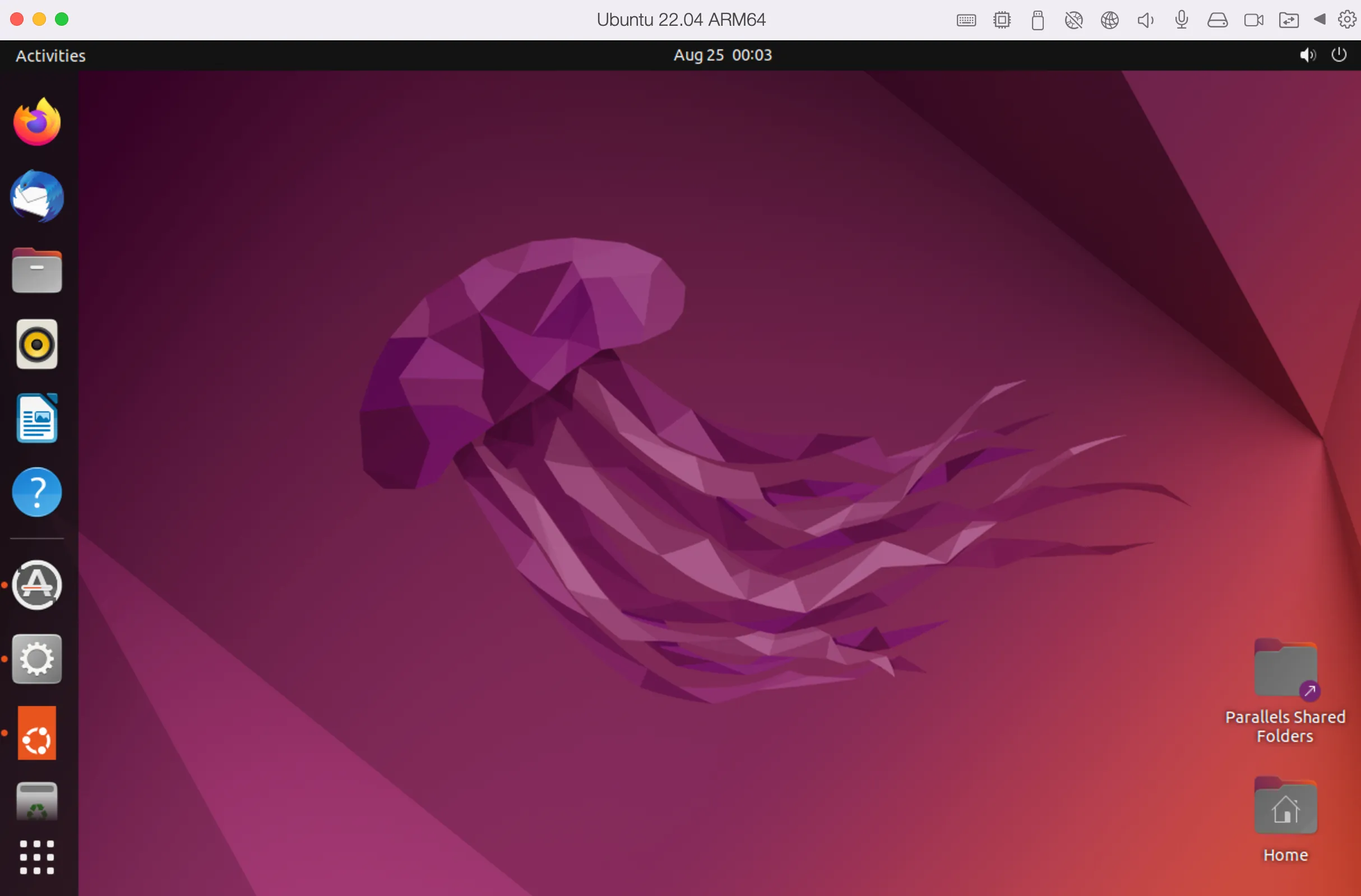 Parallels®︎ Desktop 18 for Macで起動した「Ubuntu 22.04 LTS ARM64」